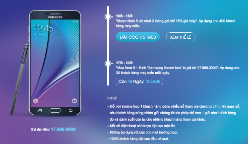Galaxy Note 5 bán cuối tháng 8 tại VN, giá 18 triệu đồng